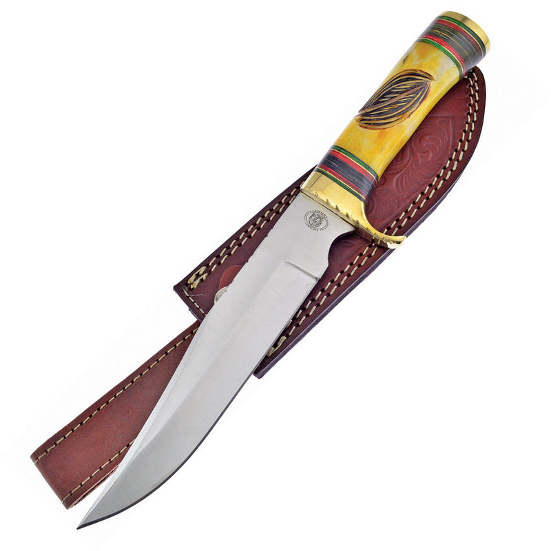 Frost Cutlery Young Deer Bowie Yellow Bone