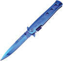 Frost Cutlery Stiletto Linerlock A/O Blue