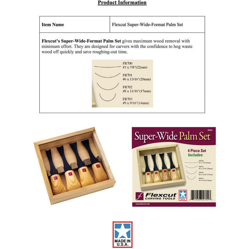 Flexcut Super-Wide-Format Palm Set