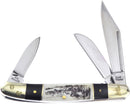 Frost Cutlery Wrangler Wolf Etch Bone