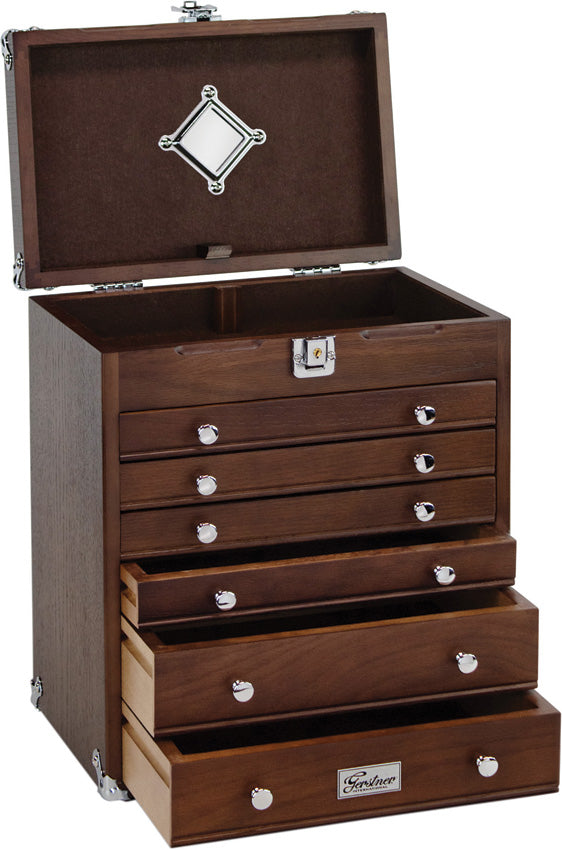 Gerstner International 6-Drawer Collector's Chest Oak