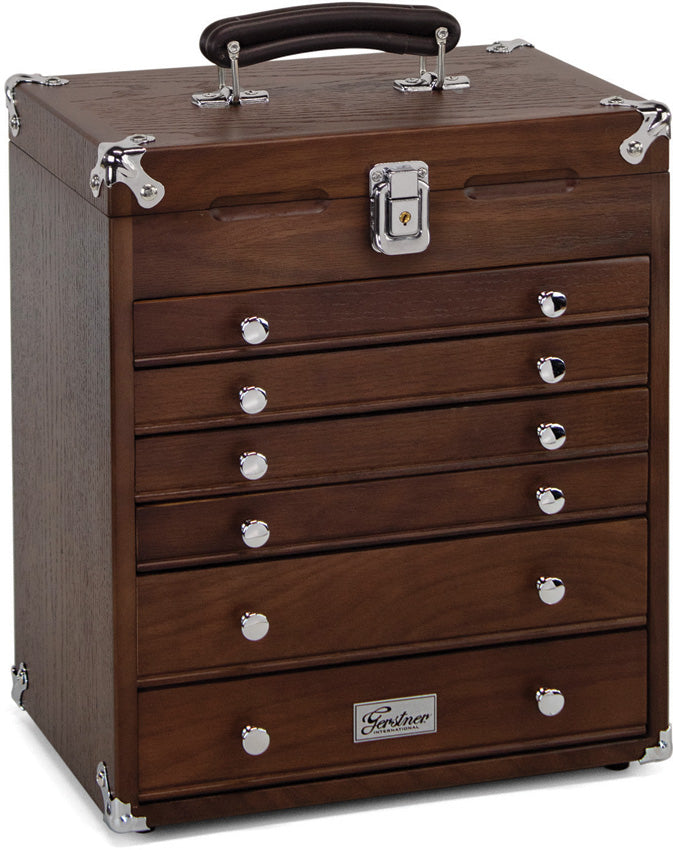 Gerstner International 6-Drawer Collector's Chest Oak