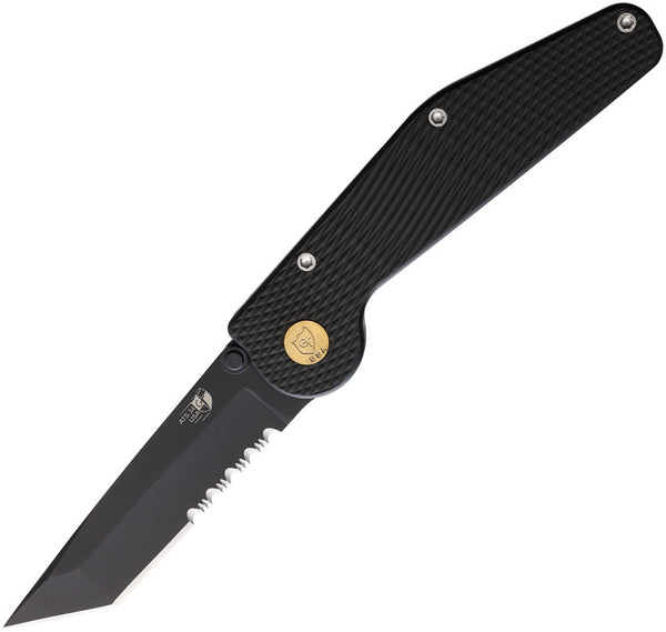 GT KNIVES Auto Button Lock Tanto Serrate