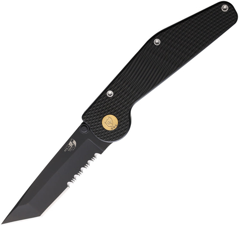 GT KNIVES Auto Button Lock Tanto Serrate