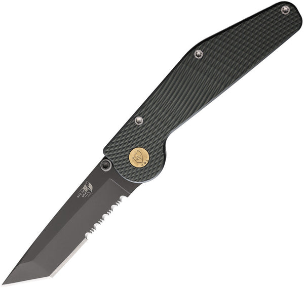 GT KNIVES Auto Button Lock Tanto Serrate