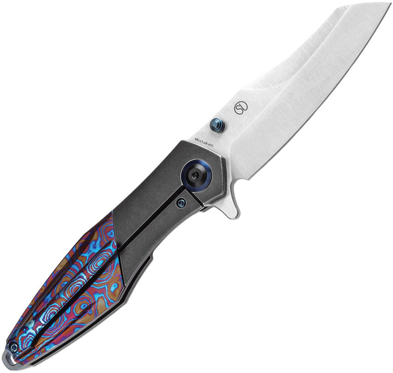 Kansept Knives Mistaken Framelock Timascus