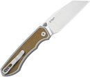 Kizer Cutlery Wharning Button Linerlock Brn