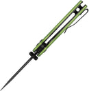 Kizer Cutlery Parakeet Button Lock GrnAL