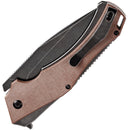 Kansept Knives Hellx Framelock D2 Brn Mic