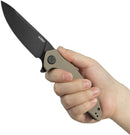 Kubey Nova Linerlock Black Beige