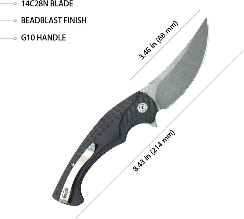 Kubey Scimitar Linerlock Black