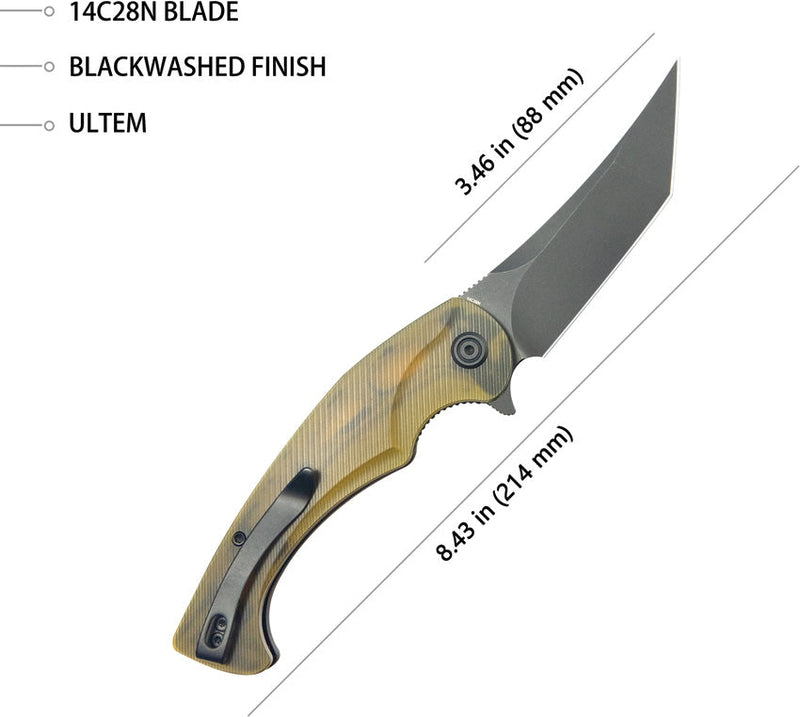 Kubey Scimitar Linerlock Tanto Ultem