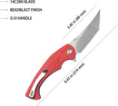 Kubey Scimitar Linerlock Tanto Red