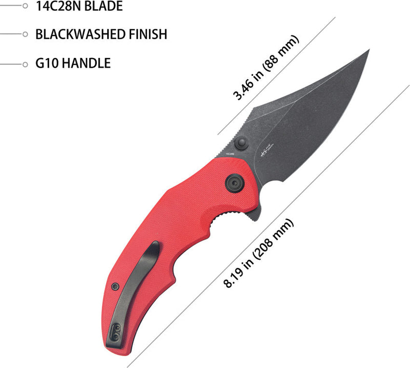 Kubey Ceto Camp Linerlock Red G10