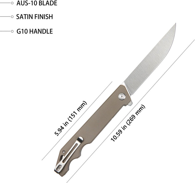 Kubey Pylades Linerlock Tan