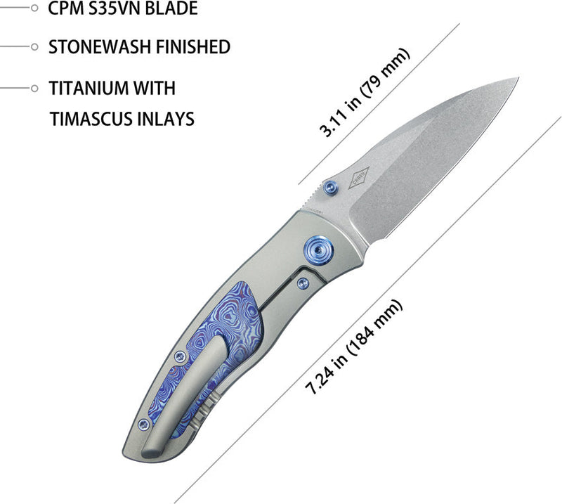 Kubey Vertigo Framelock Timascus