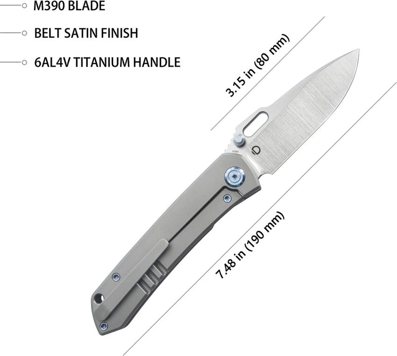 Kubey Blackout Framelock Ti Gray