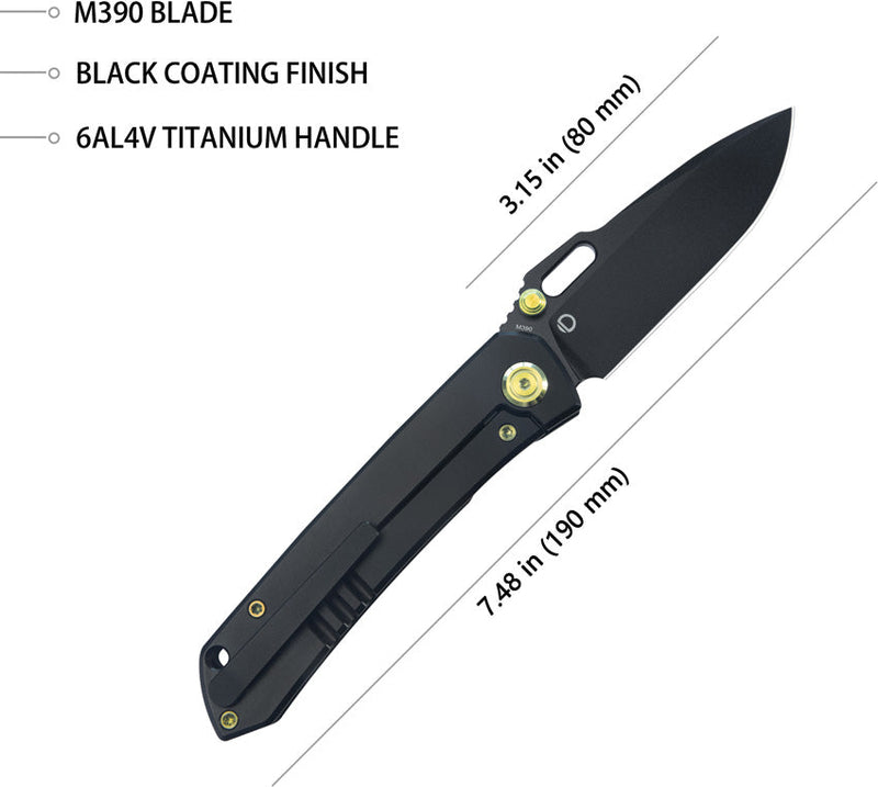 Kubey Blackout Framelock Ti Black