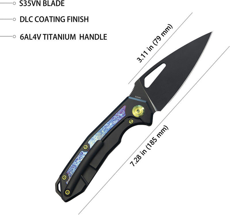 Kubey Coeus Framelock Black Ti