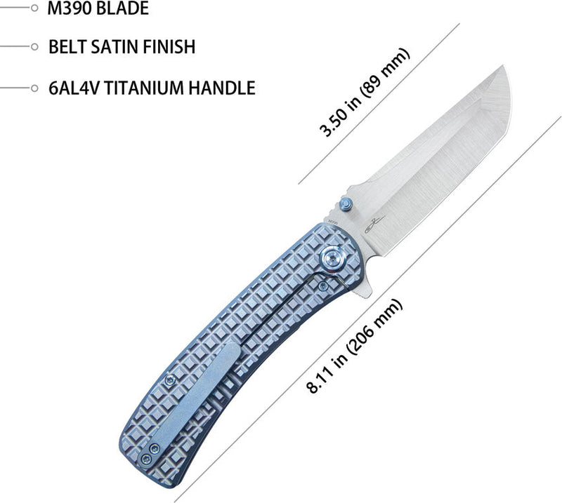 Kubey Interflow Framelock Ti Blue