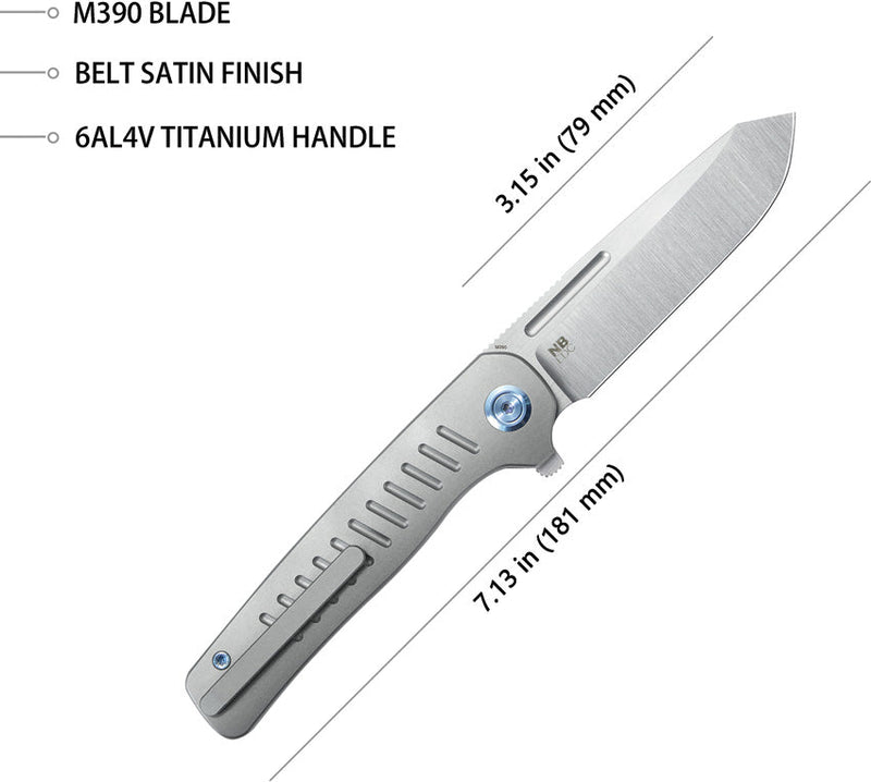 Kubey Steelhead Linerlock Gray Ti