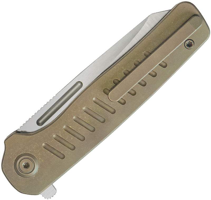 Kubey Steelhead Linerlock Bronze