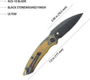 Kubey Leaf Linerlock Black Ultem