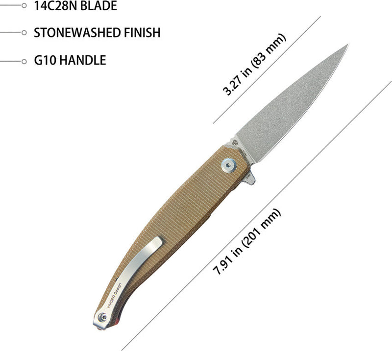 Kubey MOS Hydra Linerlock Tan