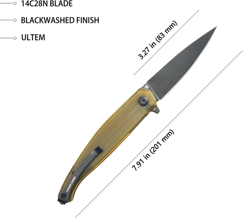 Kubey MOS Hydra Linerlock Ultem Blk