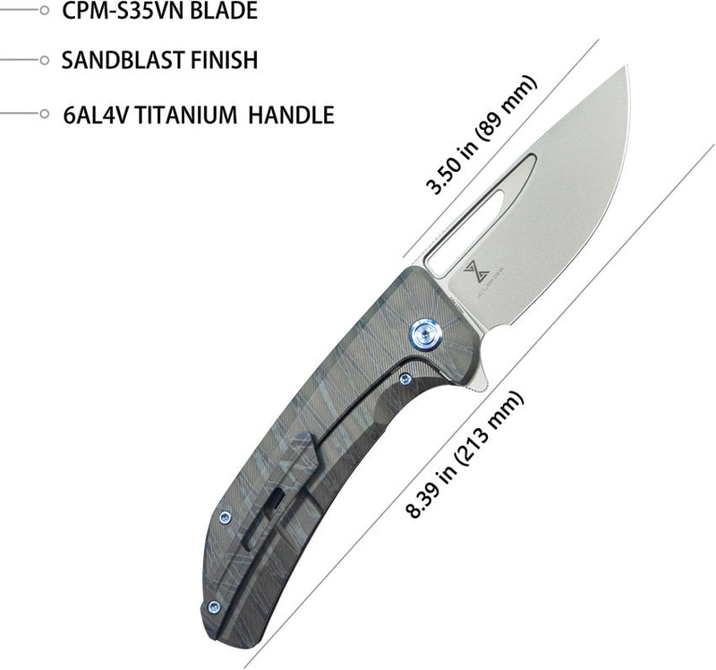 Kubey Hyperion Framelock Flame Ti