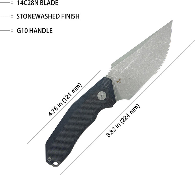 Kubey Basilisk Fixed Blade Black