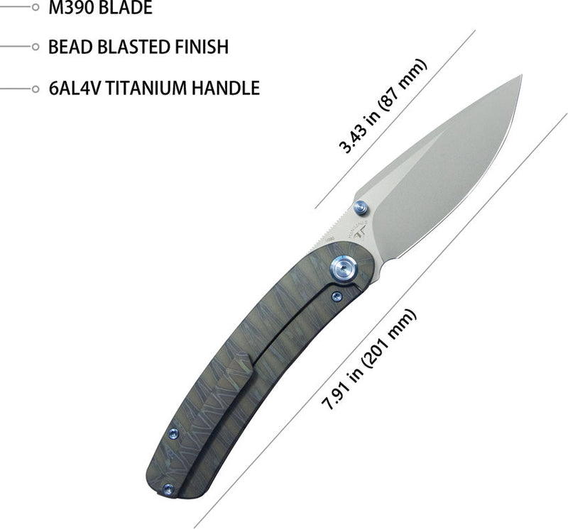 Kubey Momentum Framelock Flame Ti