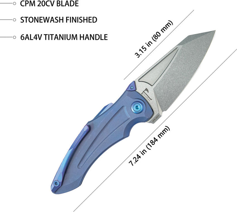 Kubey Sumo Button Lock Blue Ti