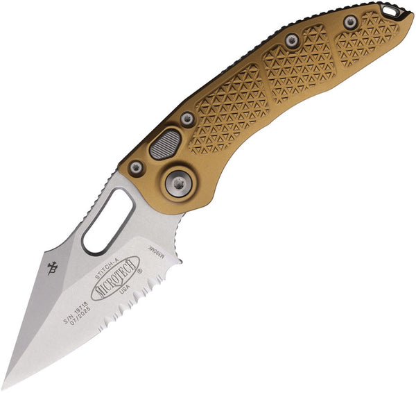 Microtech Auto Stitch S/E Button Lock PS