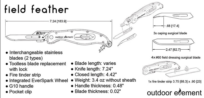Outdoor Element Field Feather Linerlock
