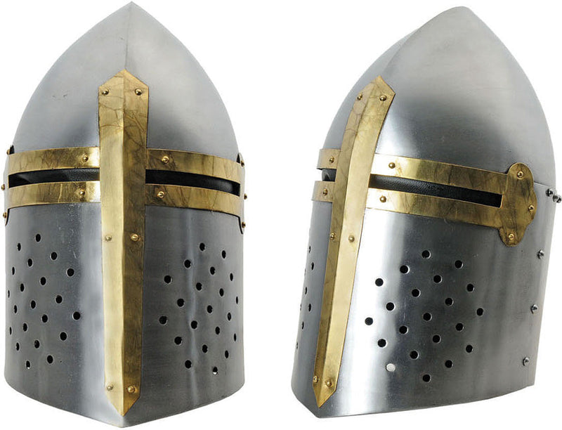 India Made Silver Crusader Helmet