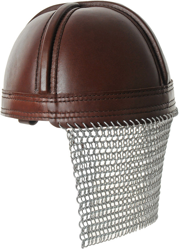 India Made Leather Norman Chain Helmet