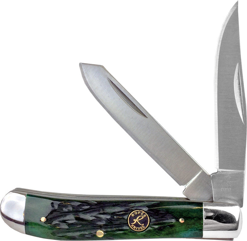 Roper Knives Trapper Green Bone Carbon