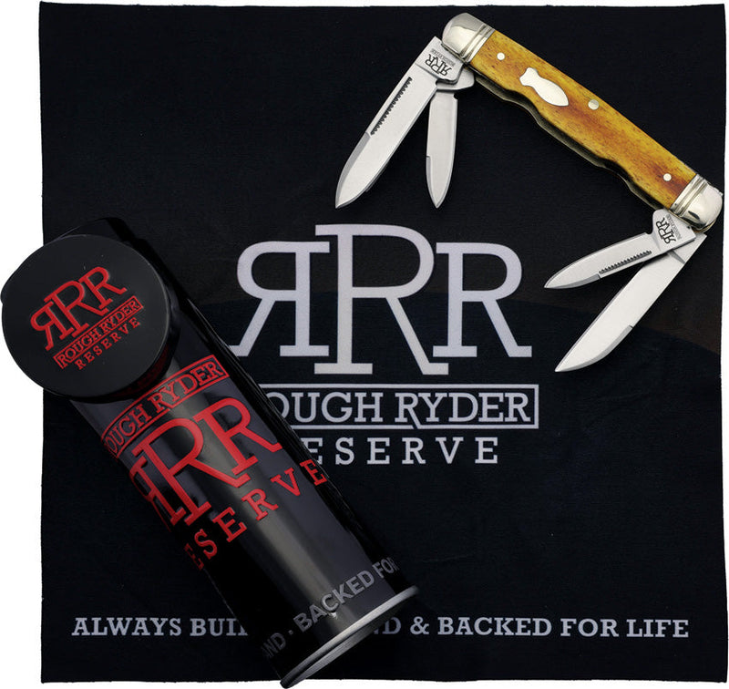 Rough Ryder Reserve 4 blade Congress Tobacco Bone