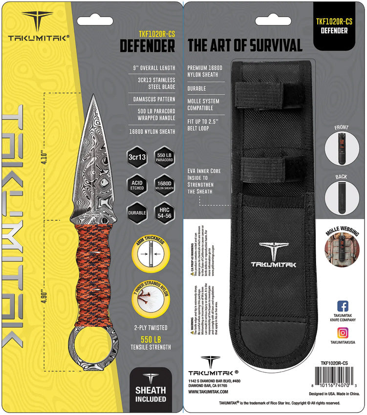 Takumitak Defender Fixed Blade Orange