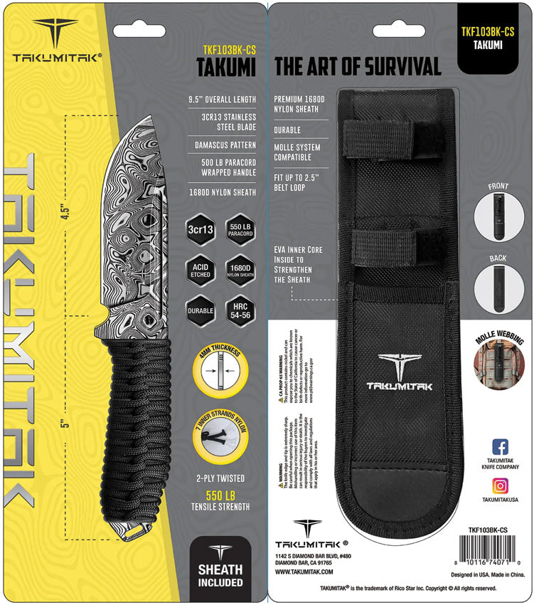 Takumitak Takumi Fixed Blade Black