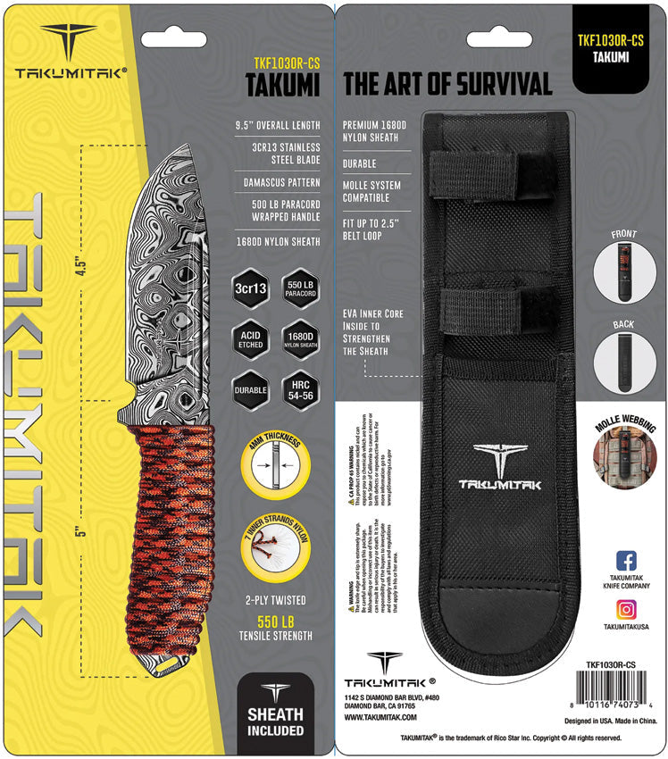 Takumitak Takumi Fixed Blade Orange