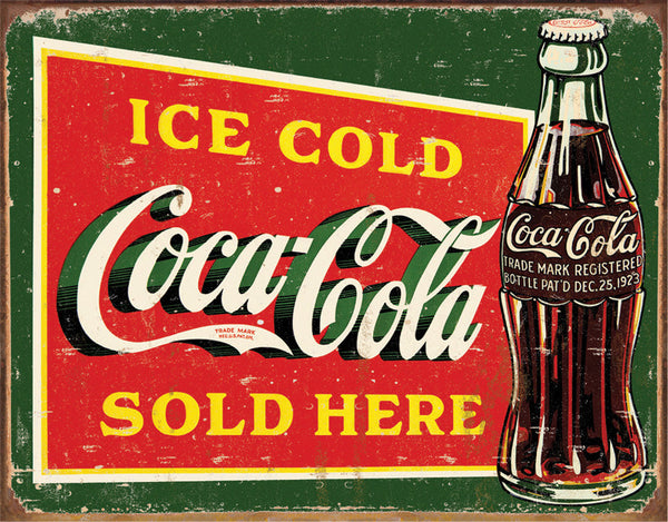Tin Signs Coke Ice Cold Green