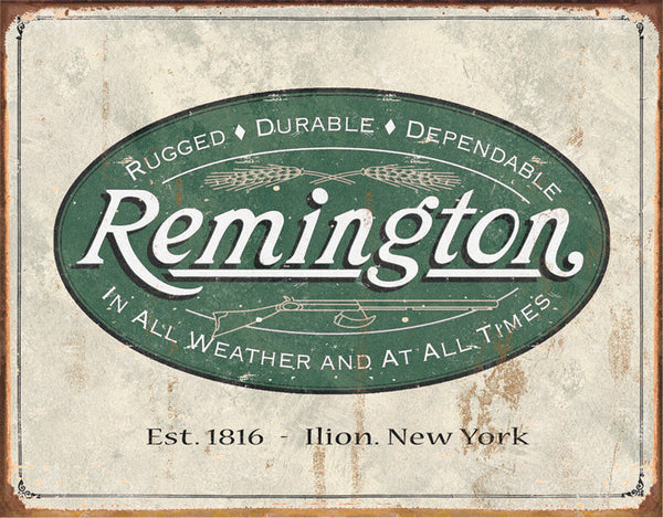 Tin Signs Remington Weathered Logo