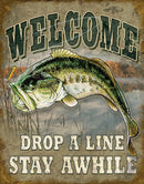 Tin Signs Welcome Bass Fishing