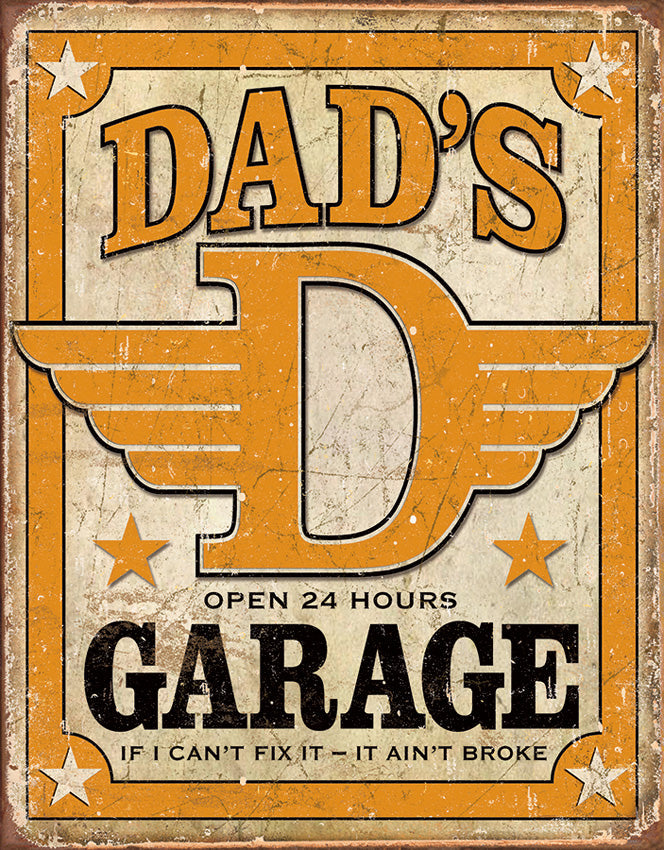 Tin Signs Dads Garage Open 24 Hours