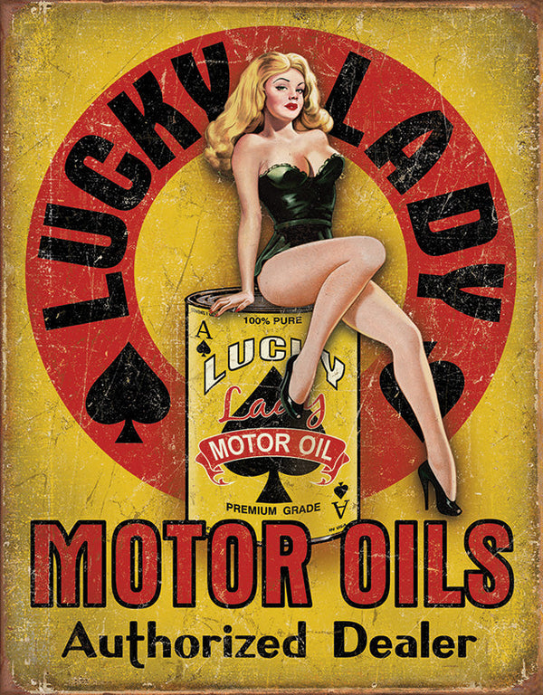 Tin Signs Lucky Lady Motor Oils