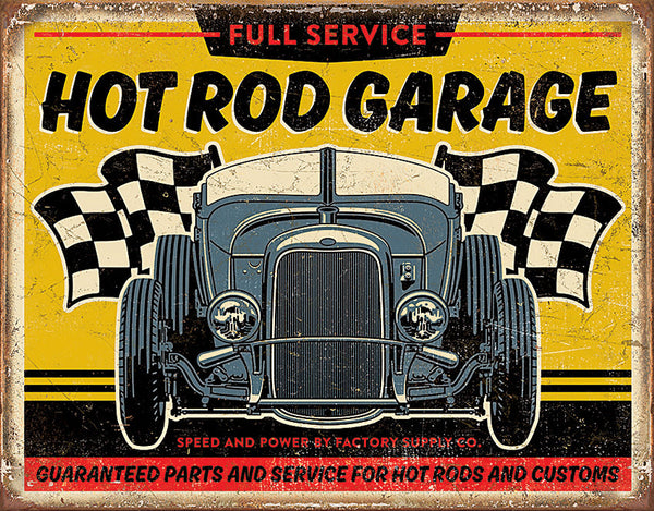 Tin Signs Hot Rod Garage