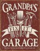 Tin Signs Grandpas Garage Sign