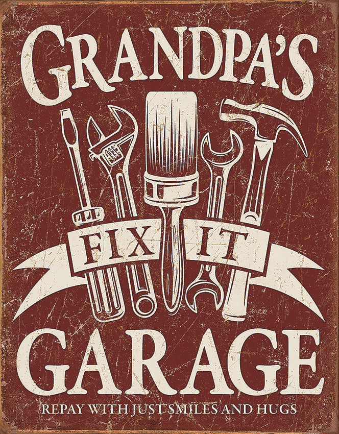 Tin Signs Grandpas Garage Sign